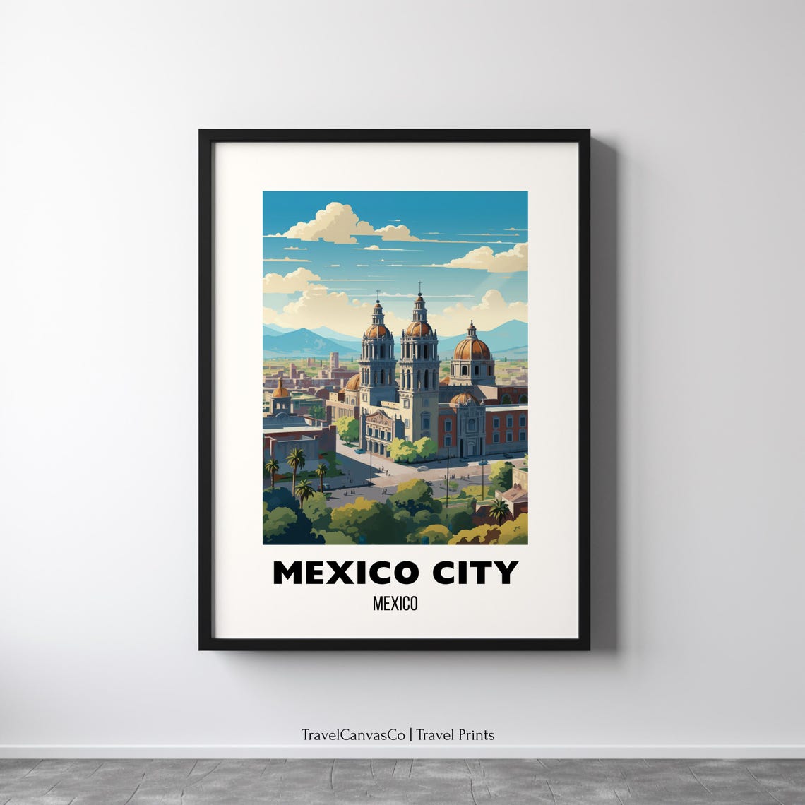 Mexico City Travel Poster Wall Art Mexico City Print Mexico City Art Travel Gift City Print Birthday Present