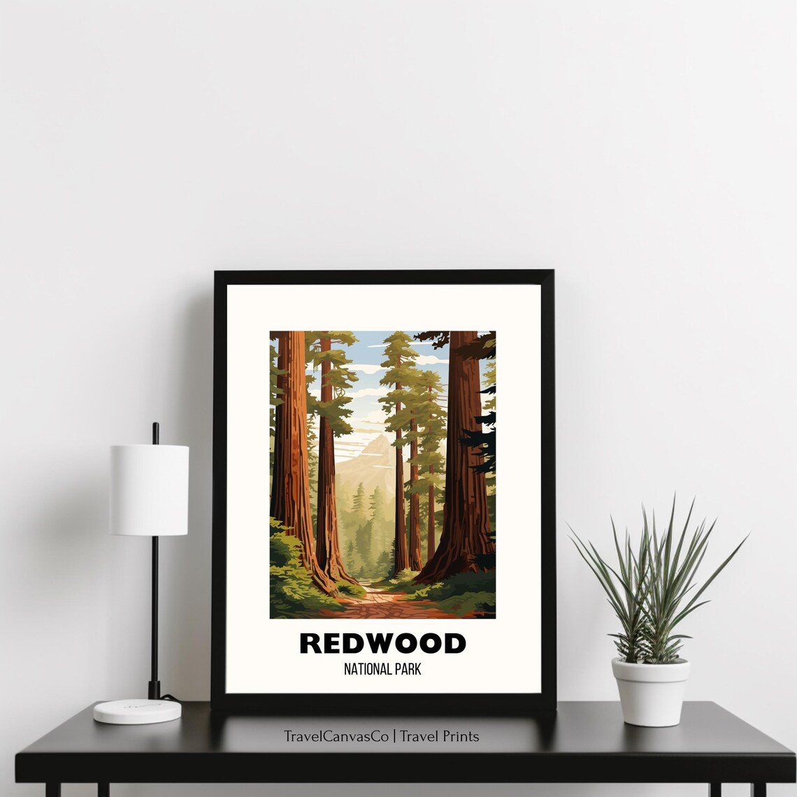 Redwood National Park Travel Poster Wall Art Redwood California Print Redwoods Travel Home Decor Redwood Gift Artwork - Image 3