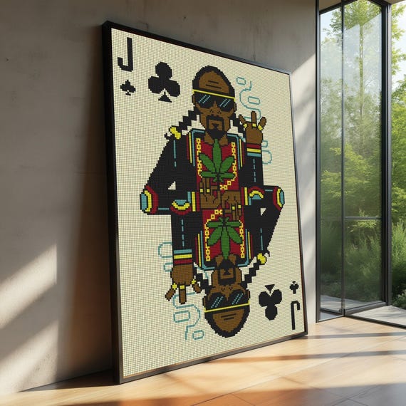 Pixel Art Jack Of Clubs Canvas Unique Playing Card Design Urban Street Style Wall Modern Game Room Decor Ready To Hang