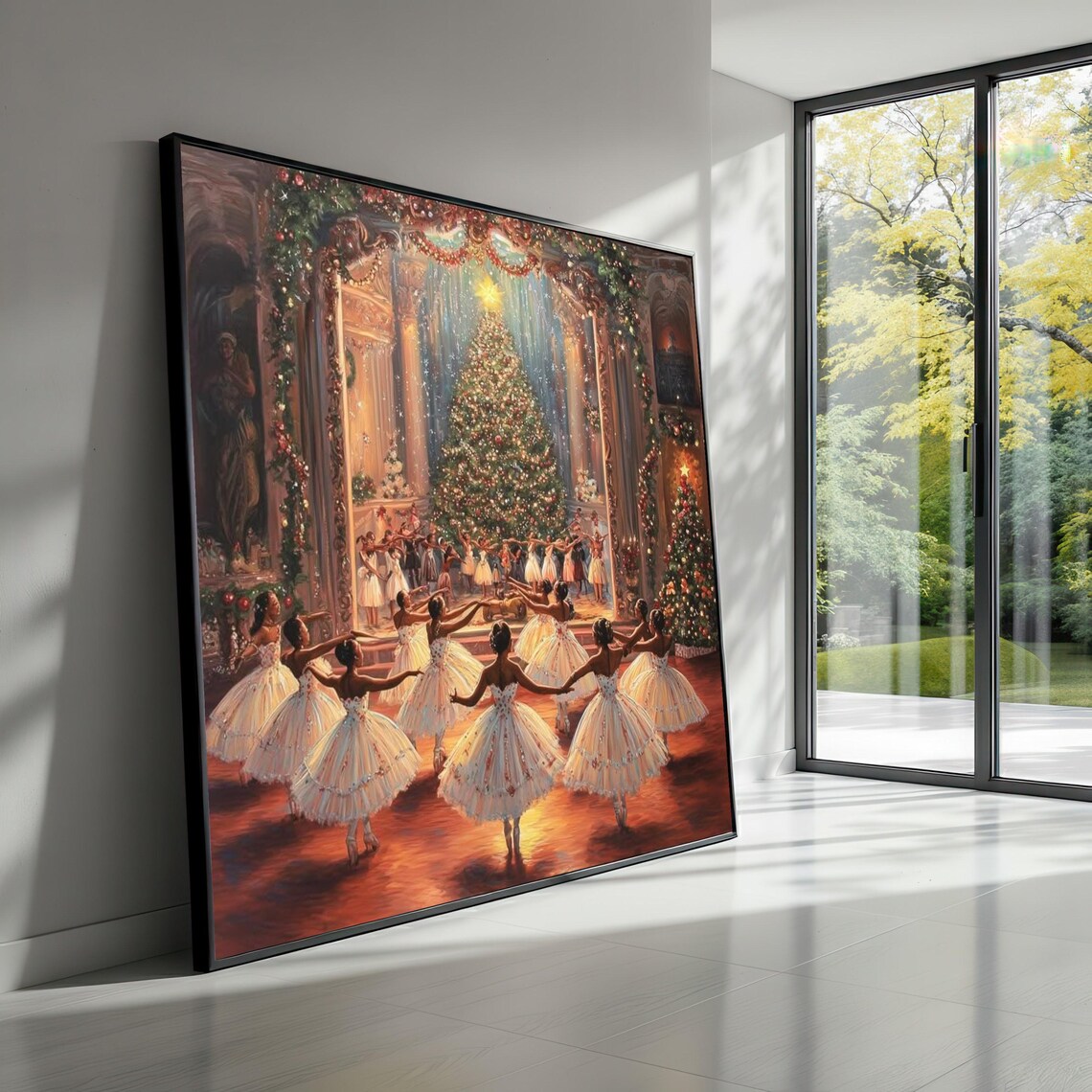 Nutcracker Ballet Scene Christmas Tree Poster Print
