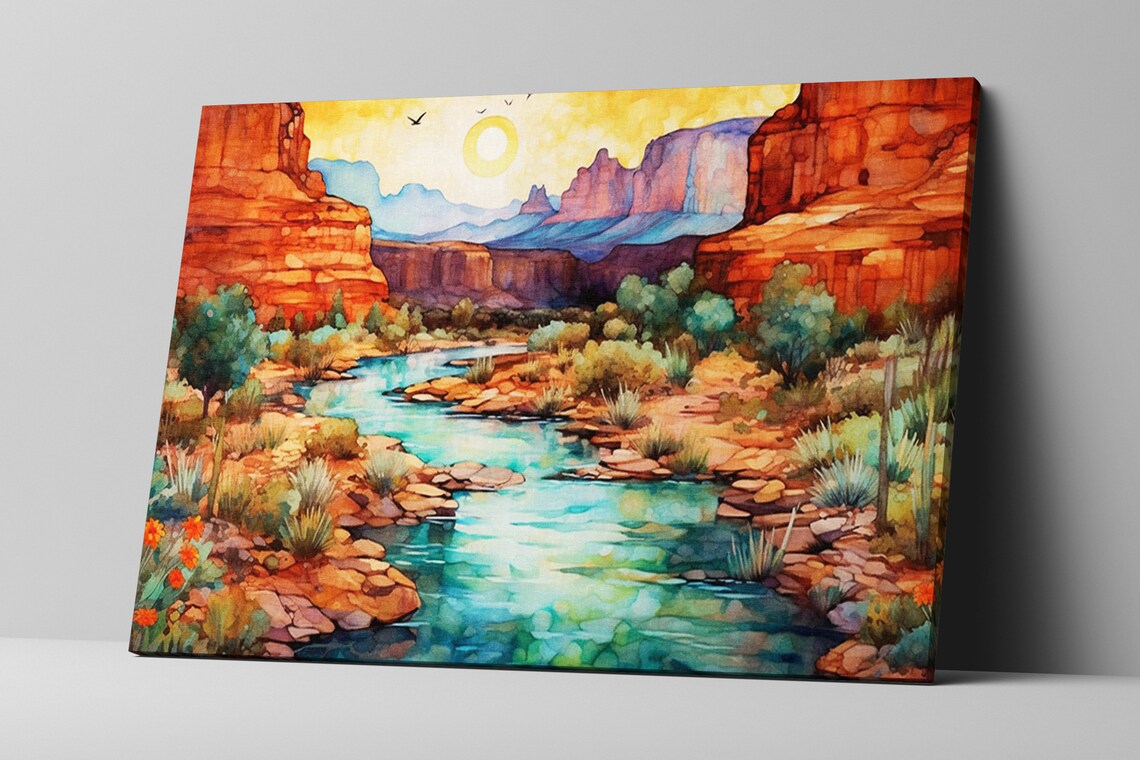Arizona Sun and River Desert Canyon Art Print - Image 5