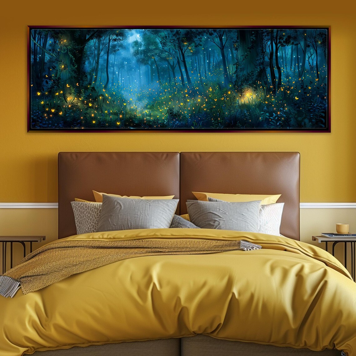 Firefly Forest Panoramic Nature Landscape Art Print - Image 5