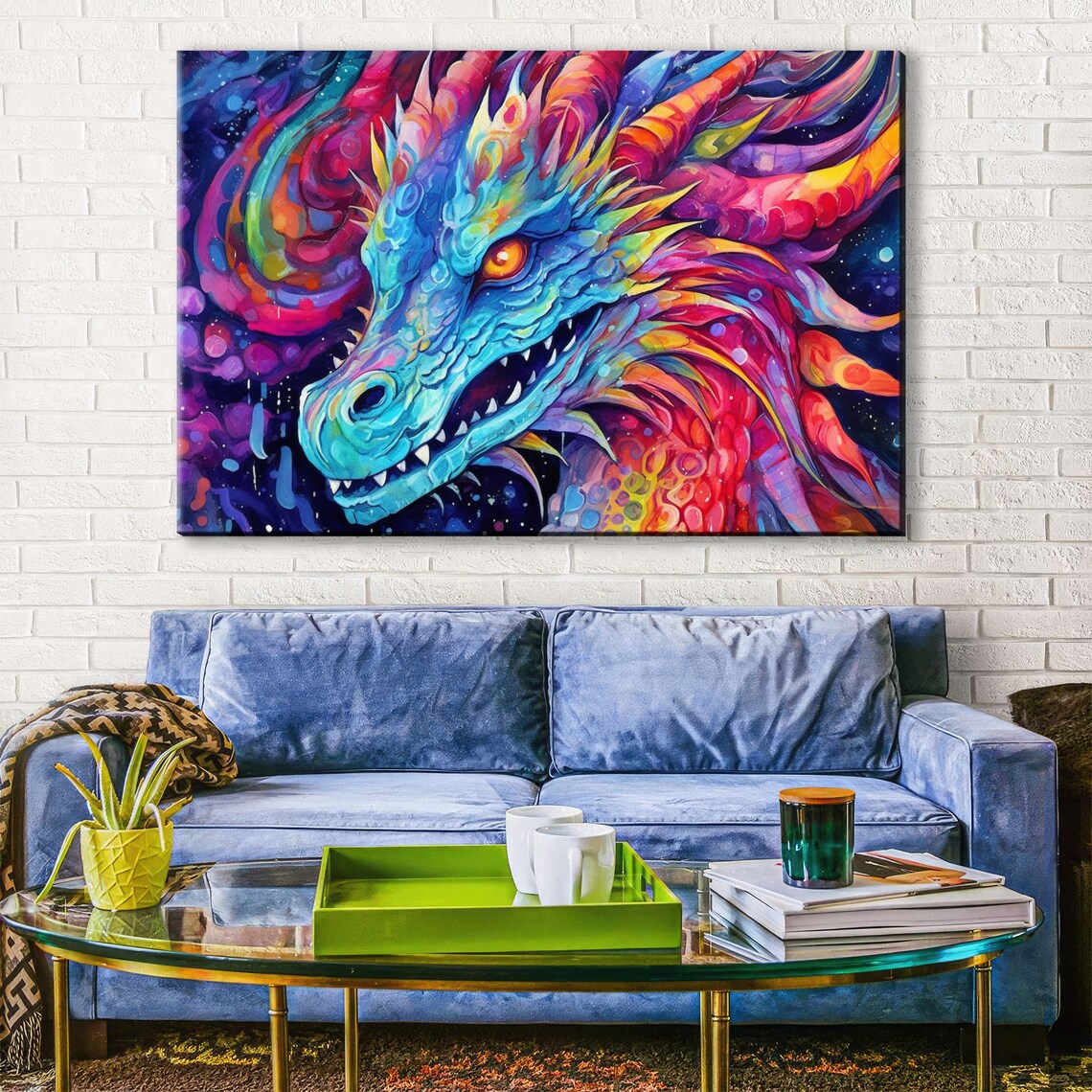 Dragon Rainbow Kids Room Art Print, Fantasy Poster - Image 3