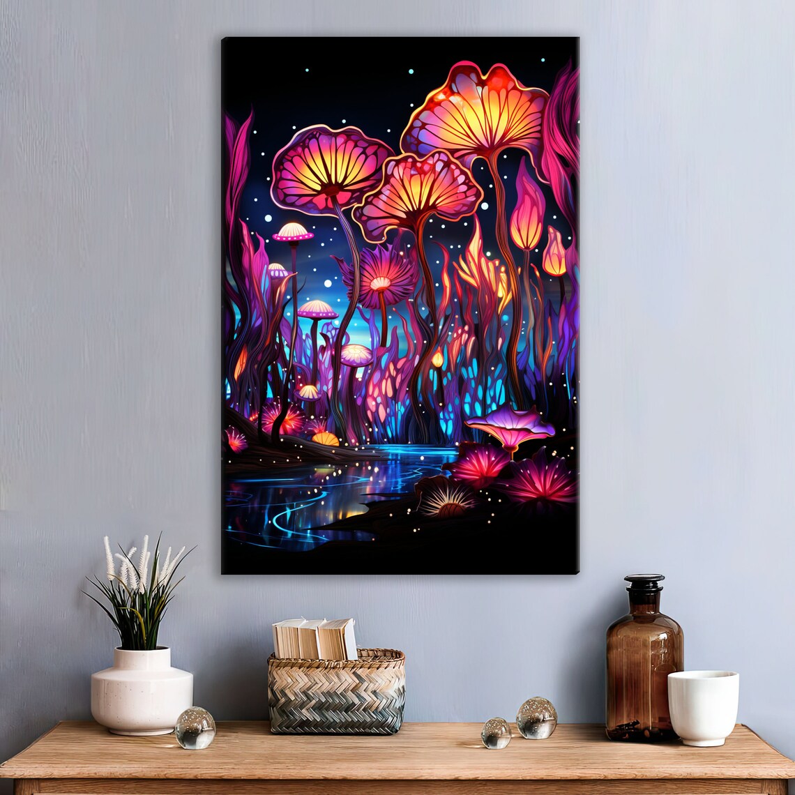 Whimsical Wonderland Mushroom Forest Art Print - Image 2