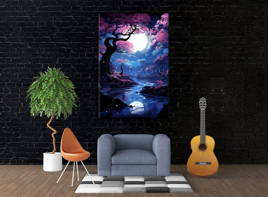 Ethereal Forest Escape, Nature Landscape Art Print - Image 2