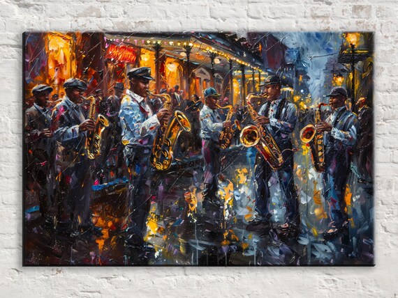 New Orleans Nights Bourbon Street Jazz Band Art Print