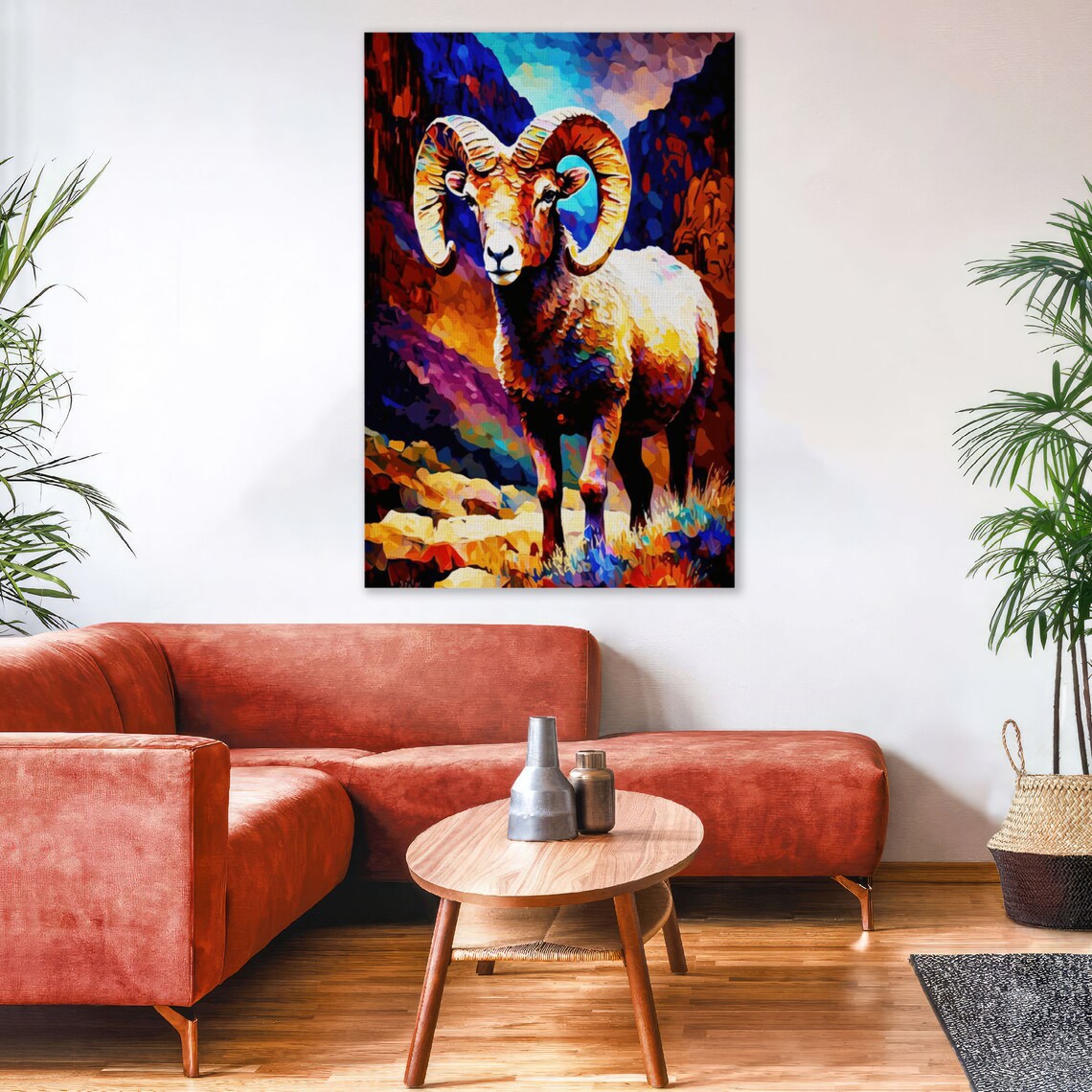 Bighorn Sheep Southwestern Art Print, Wild Animal - Image 2