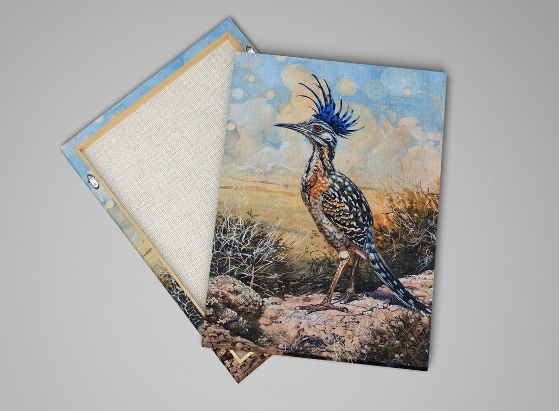 Greater Roadrunner Desert Bird Detailed Wildlife Southwest Art Poster - Image 4
