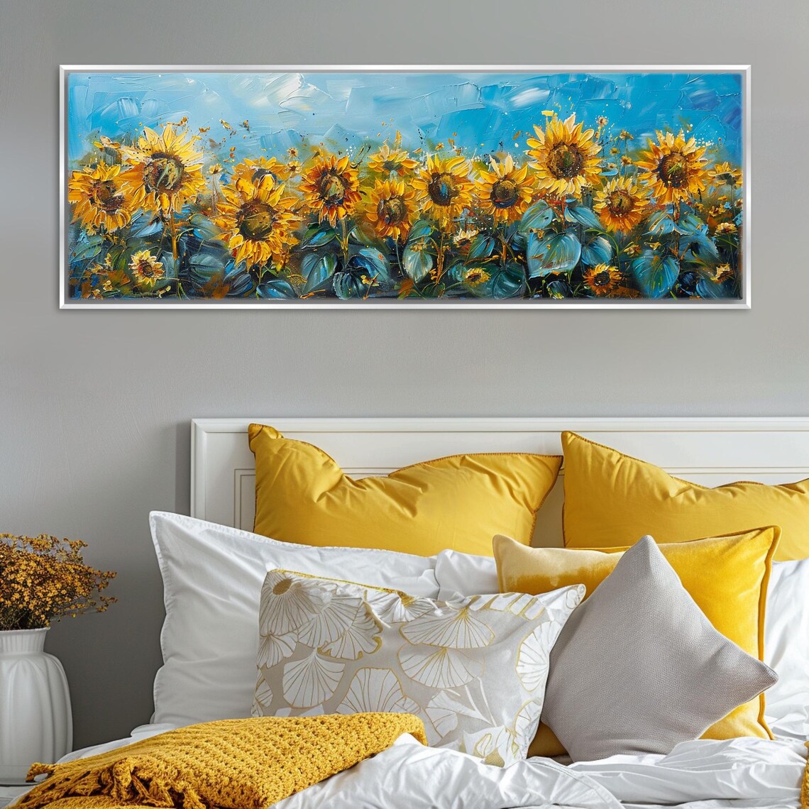 Panoramic Sunflowers Art Print, Long Horizontal View - Image 4