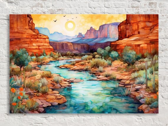 Arizona Sun and River Desert Canyon Art Print