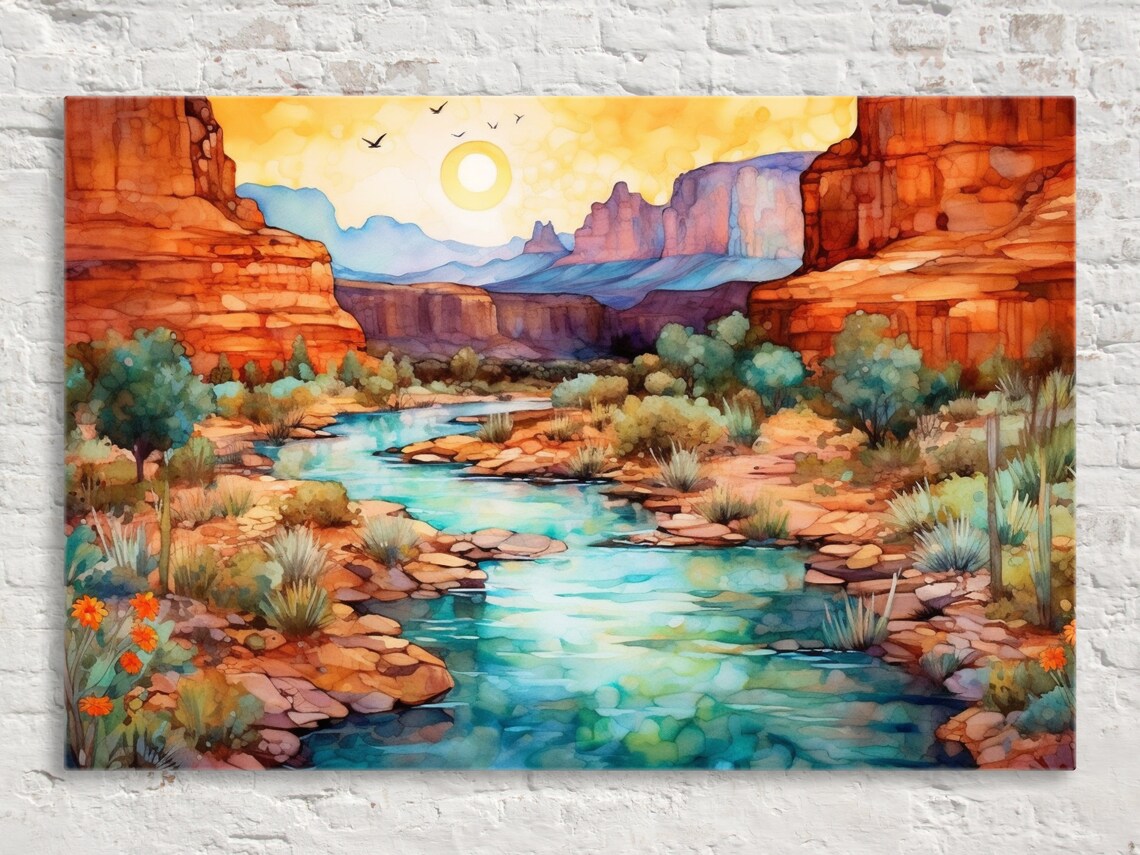Arizona Sun and River Desert Canyon Art Print