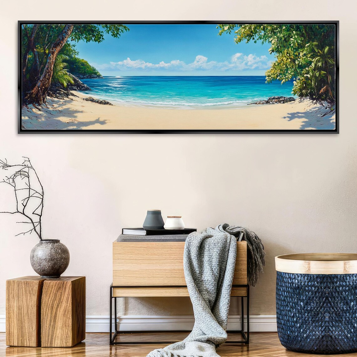 Ocean View Beach Landscape Panoramic Art Print - Image 5