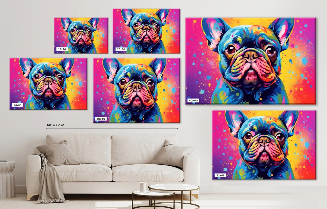 French Bulldog Portrait Art Print, Colorful Frenchie - Image 4