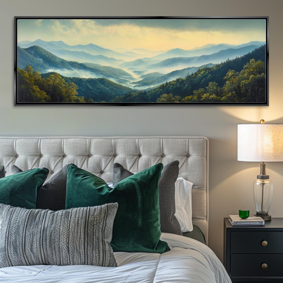 Panoramic Smoky Mountains Wall Art Framed Or Unframed Long Horizontal Gallery Wrapped Gicle Ready To Hang Extra Large Wall Art - Image 4