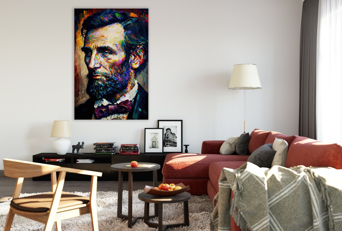 Abraham Lincoln Painting Reproduction, Presidential Print - Image 3