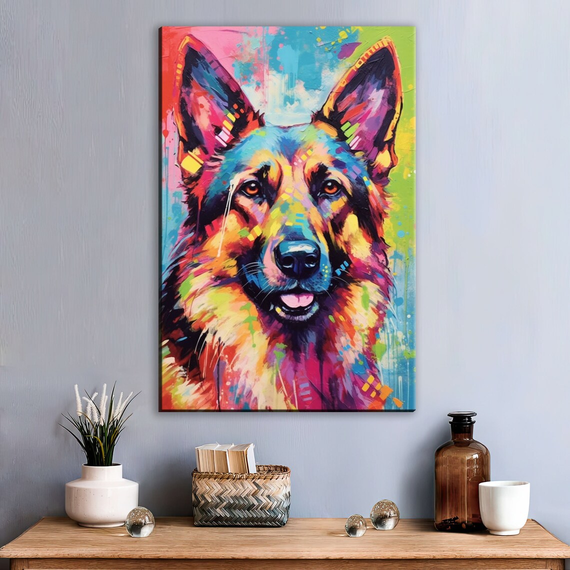 German Shepherd Pop Art Dog Wall Art Print - Image 3