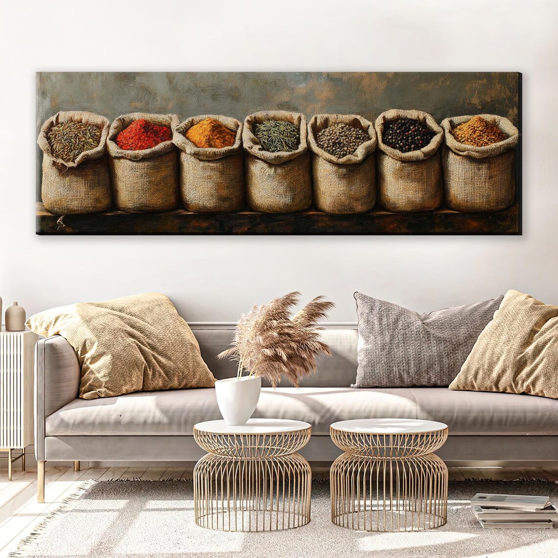 Panoramic Culinary Herbs and Spices Kitchen Art Print - Image 4