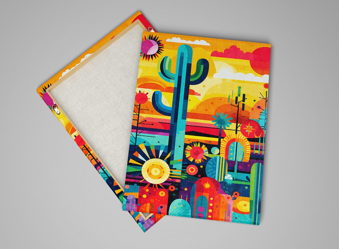 Geometric Desert Landscape Art Print, Desert Decor - Image 4
