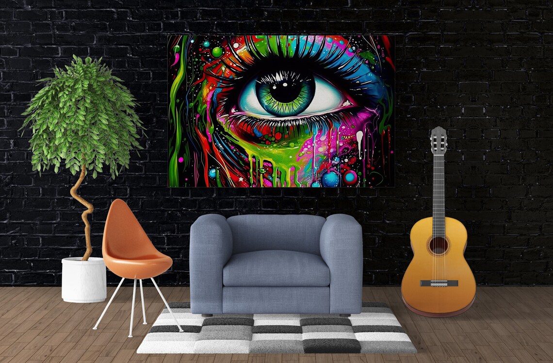 Psychedelic Eye Dripping DMT LSD Giclee Art Print - Image 3
