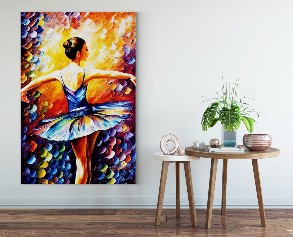 Ballerina Wall Art Ballet Dancer Painting Print Colorful Decor Art - Image 3