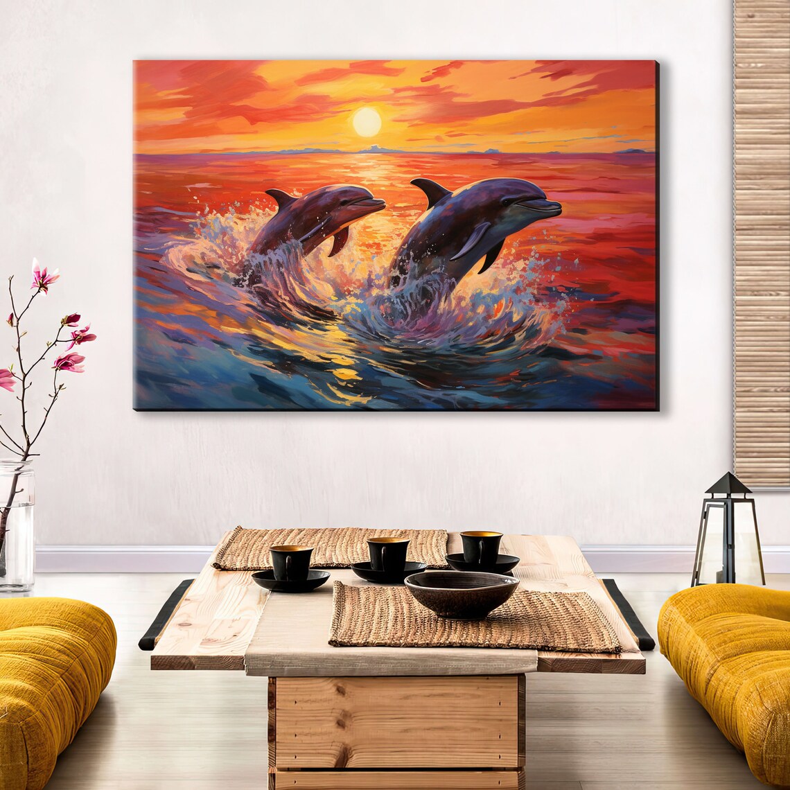Playful Aquatic Partners, Dolphins Jumping From Ocean - Image 2