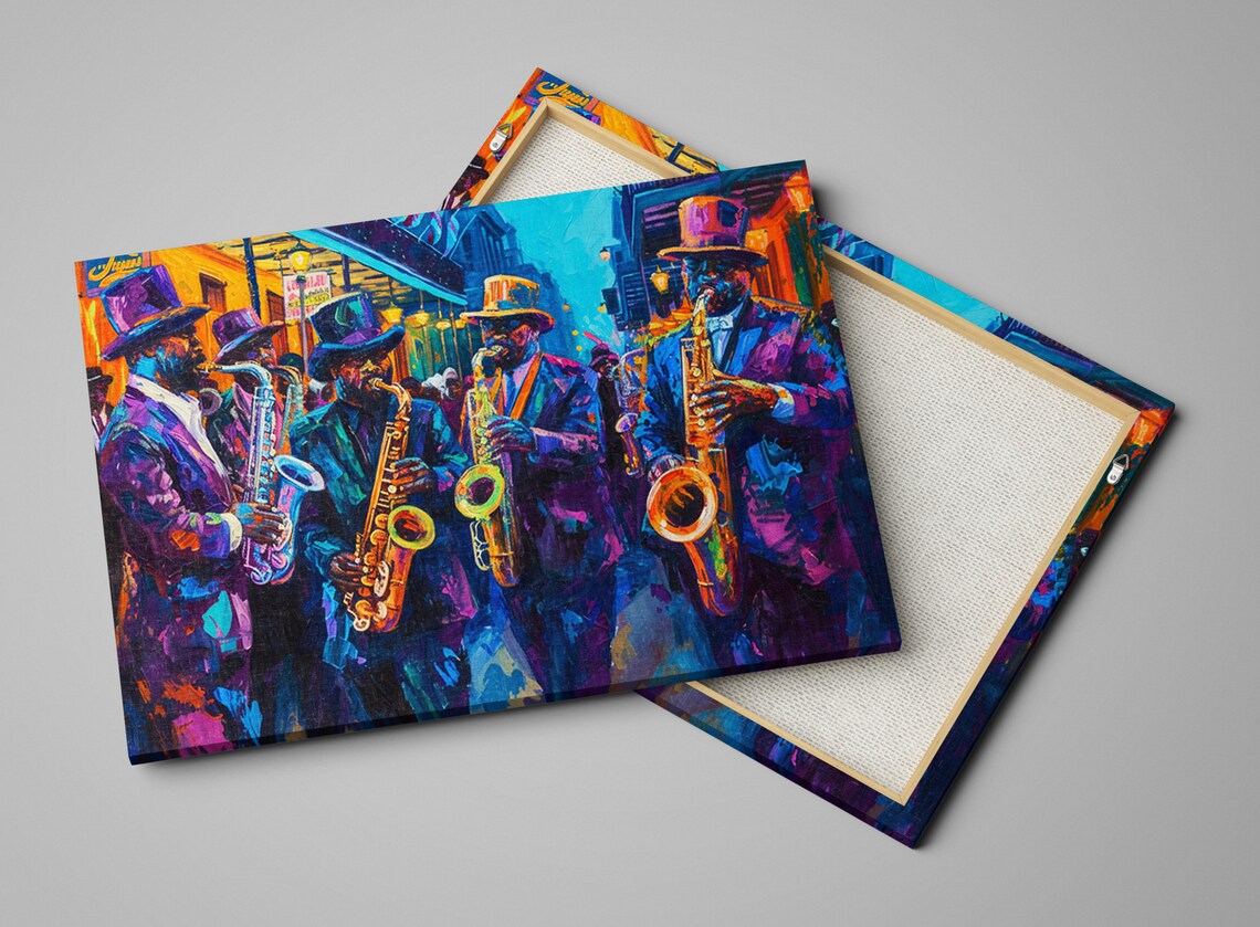 New Orleans Jazz Band, Bourbon Street Mardi Gras Art Print - Image 4