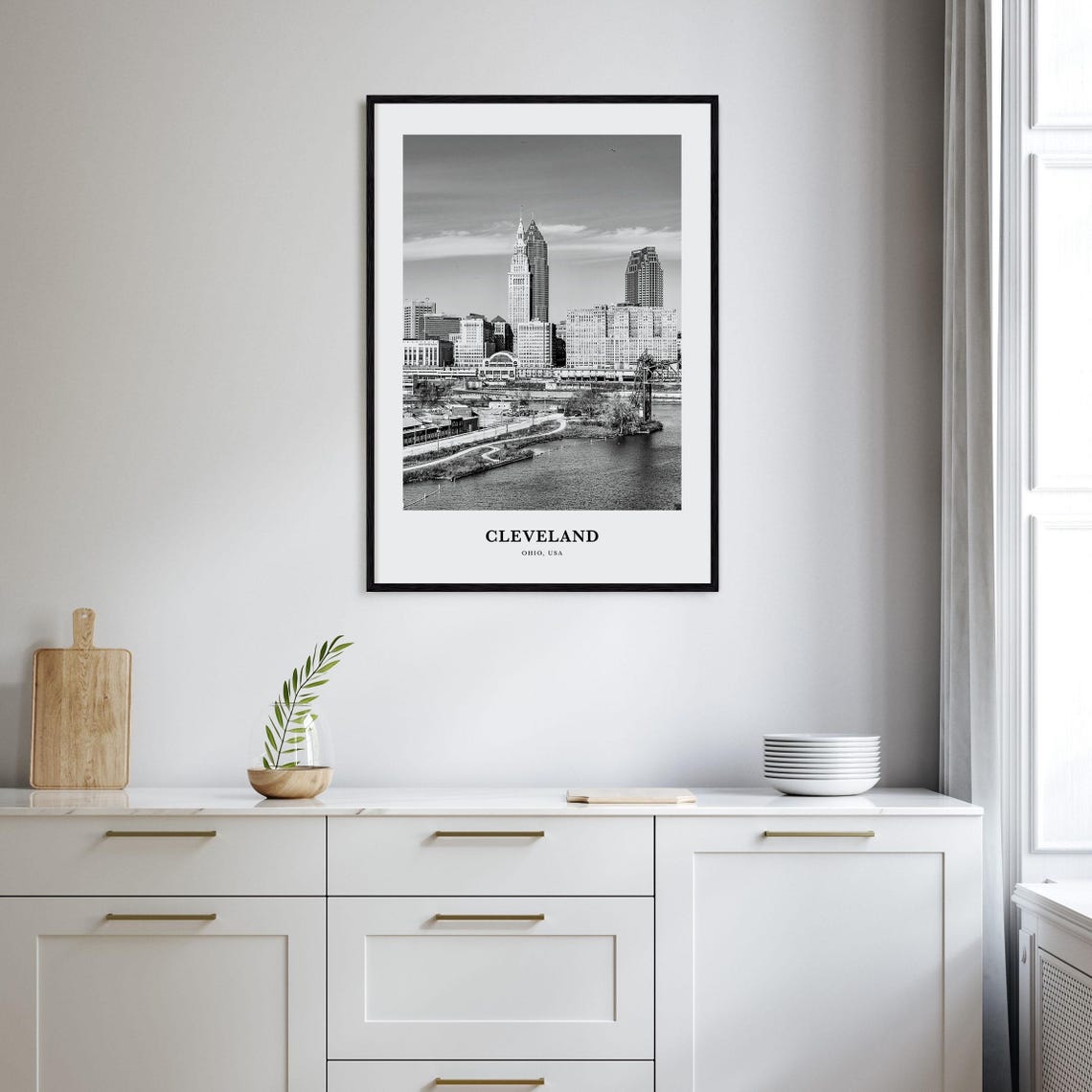 Cleveland Wall Art No 3 Cleveland Wall Decor Cleveland Poster Cleveland Home Decor Cleveland Travel Gift Cleveland Travel Print - Image 2