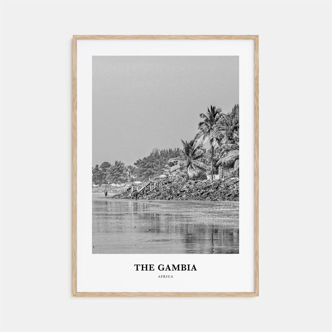 The Gambia Africa Tropical Beach Palms Minimalist Travel Poster