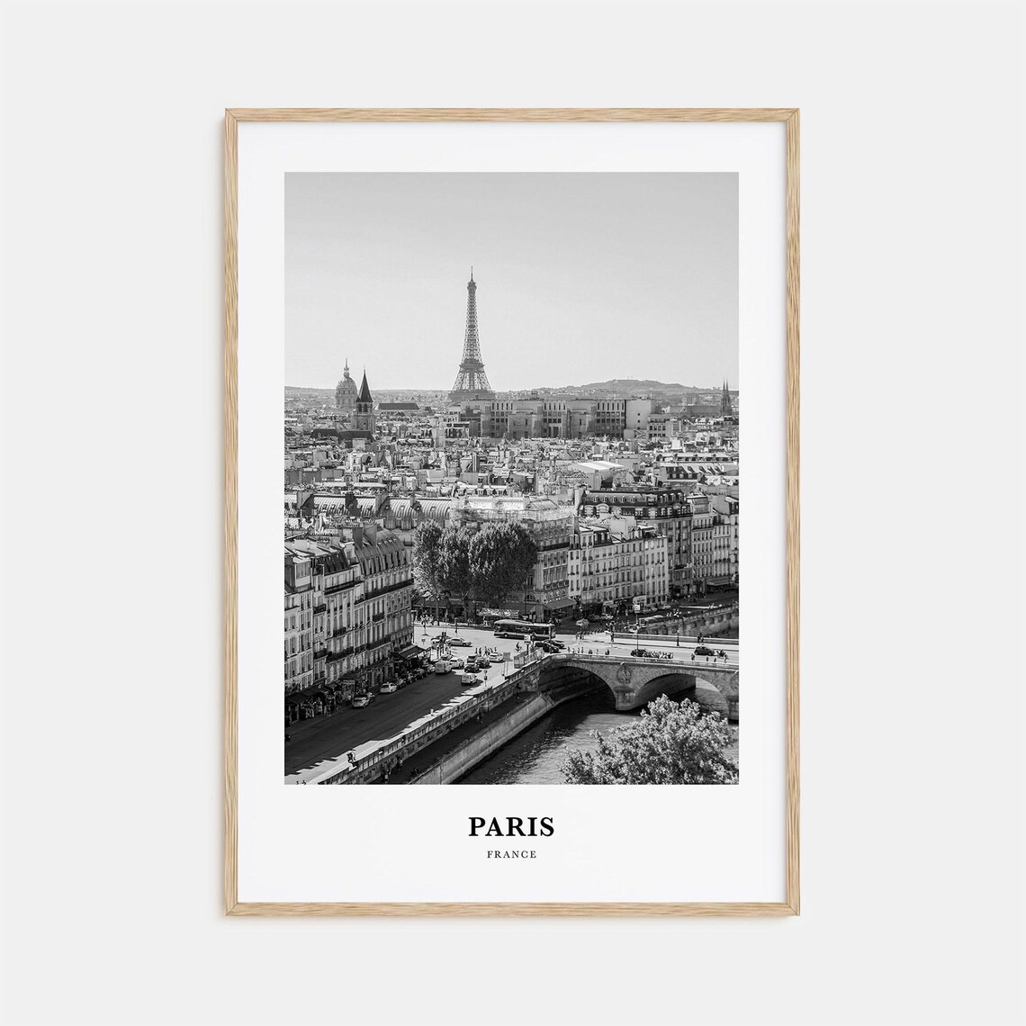 Paris France Eiffel Tower Rising Above the City Rooftops Poster