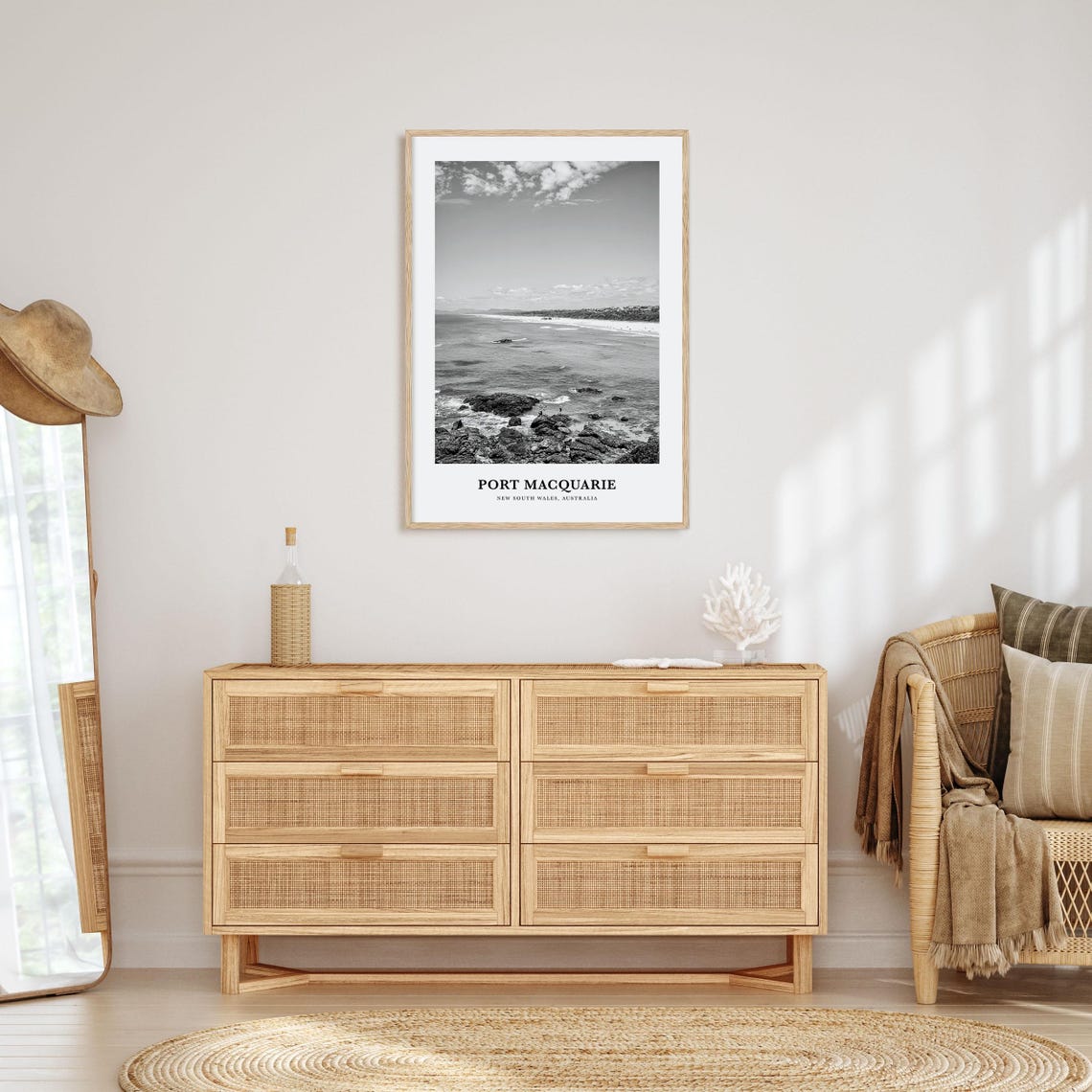 Port Macquarie Australia Rocky Headland Beach Coastline Poster - Image 3