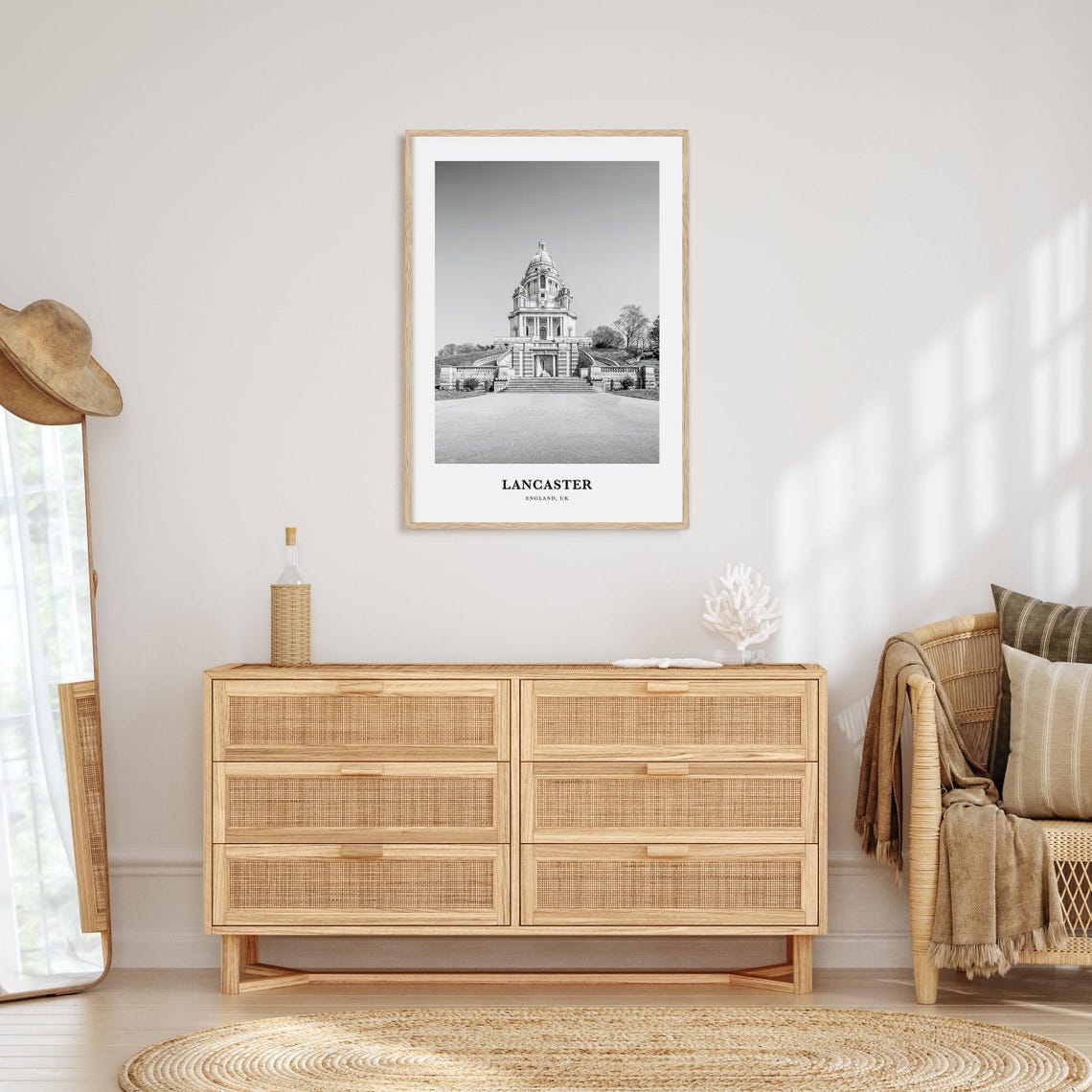 Lancaster England Ashton Memorial Monument Black and White Poster - Image 3