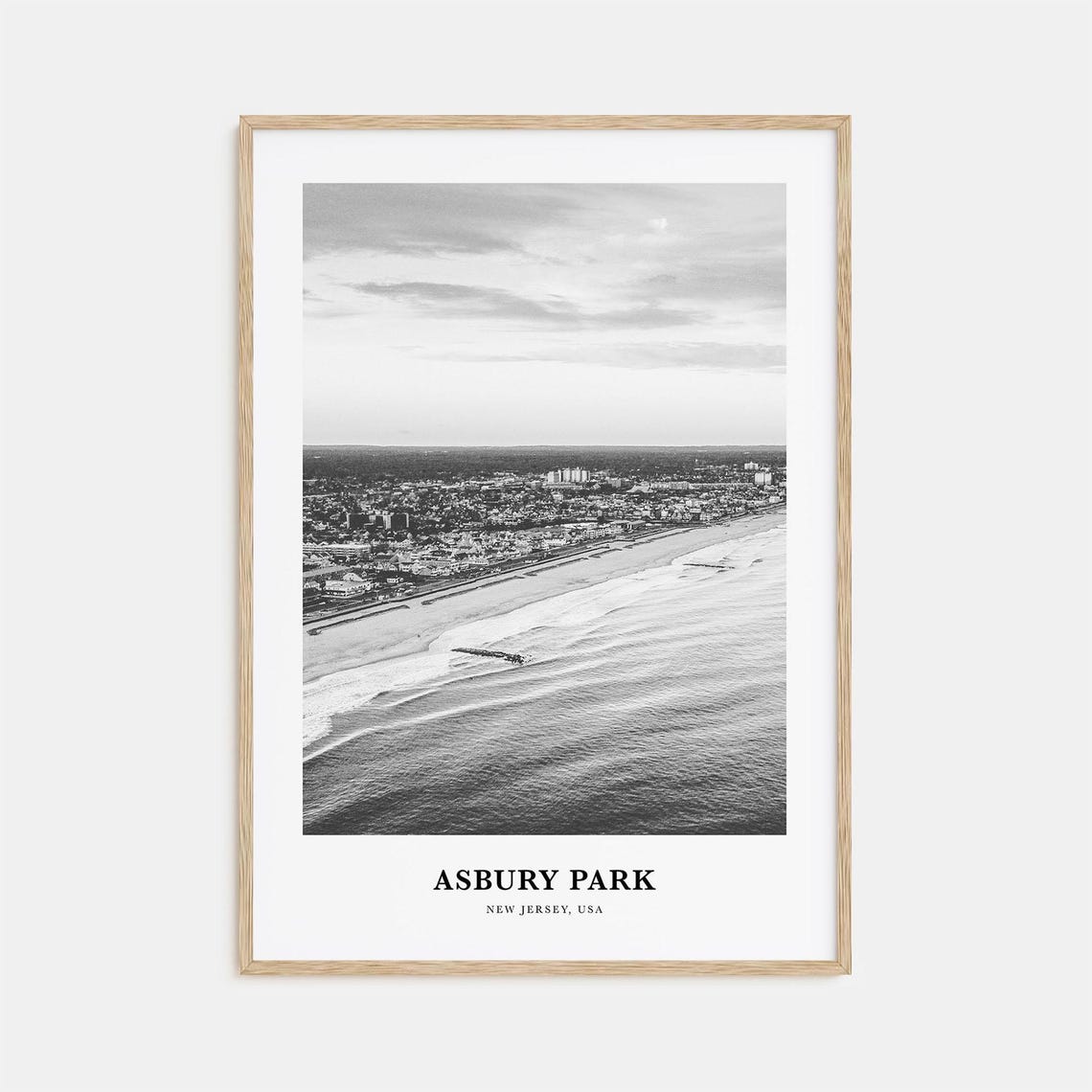 Asbury Park New Jersey Aerial Beach Boardwalk Ocean View Poster