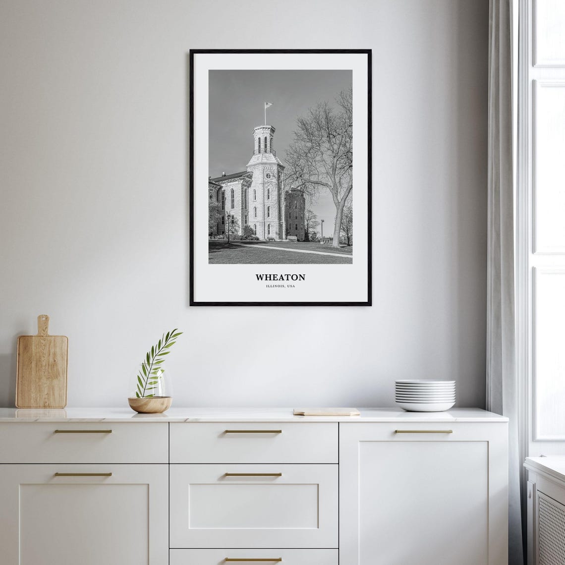 Wheaton Illinois Historic Tower Building Campus Landmark Poster - Image 2