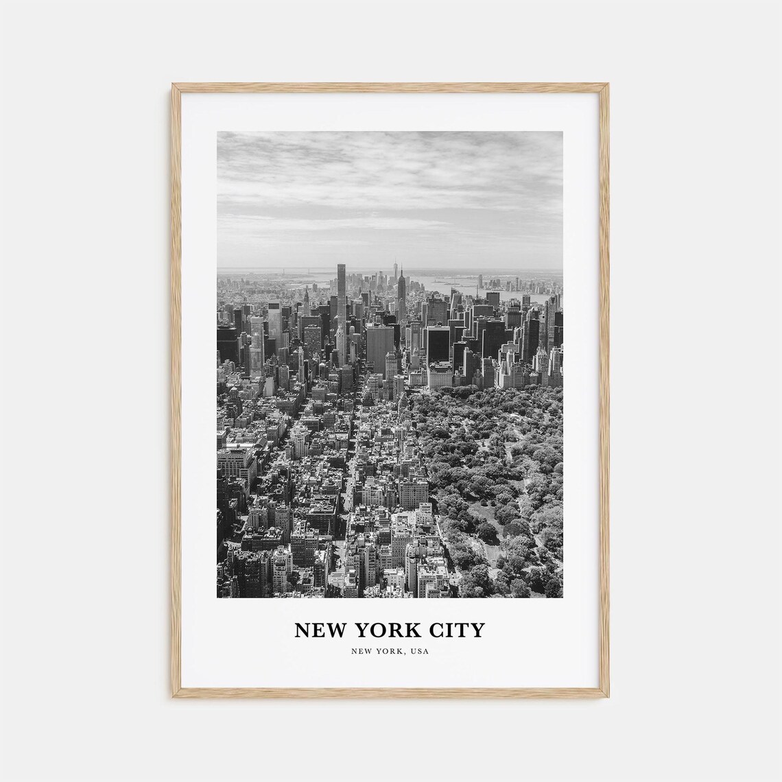 New York City Manhattan Aerial View Central Park Skyline Poster