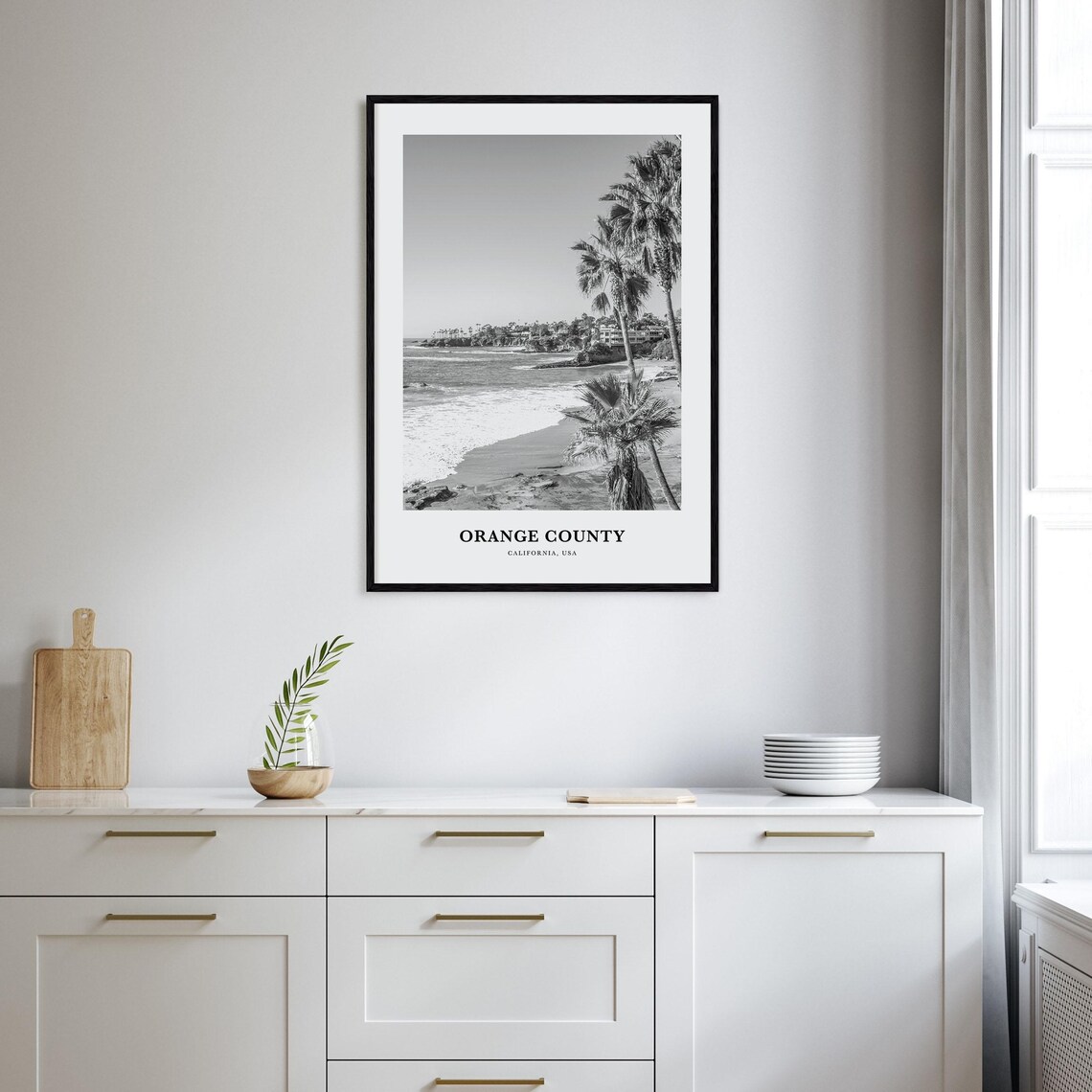 Orange County Palm Lined Beach Coastline California USA Travel Poster - Image 2