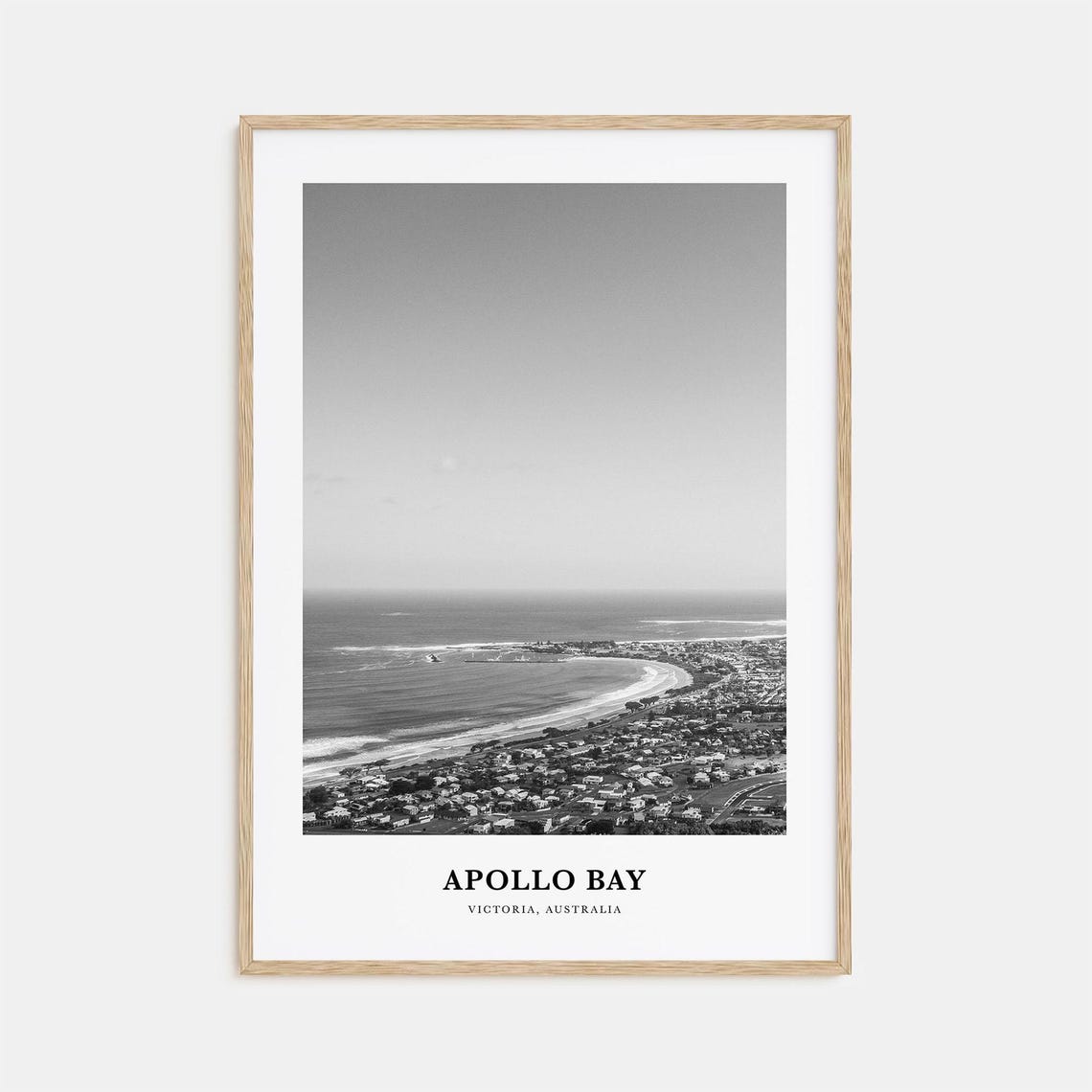 Apollo Bay Victoria Australia Coastal Town Bay Overlook Black Poster