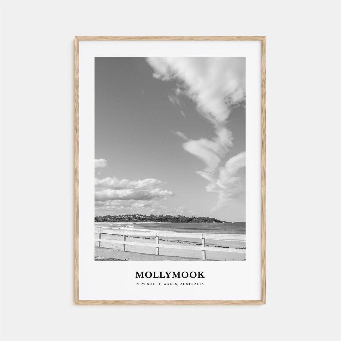 Mollymook Australia Beach Fence Dramatic Clouds Photo Poster
