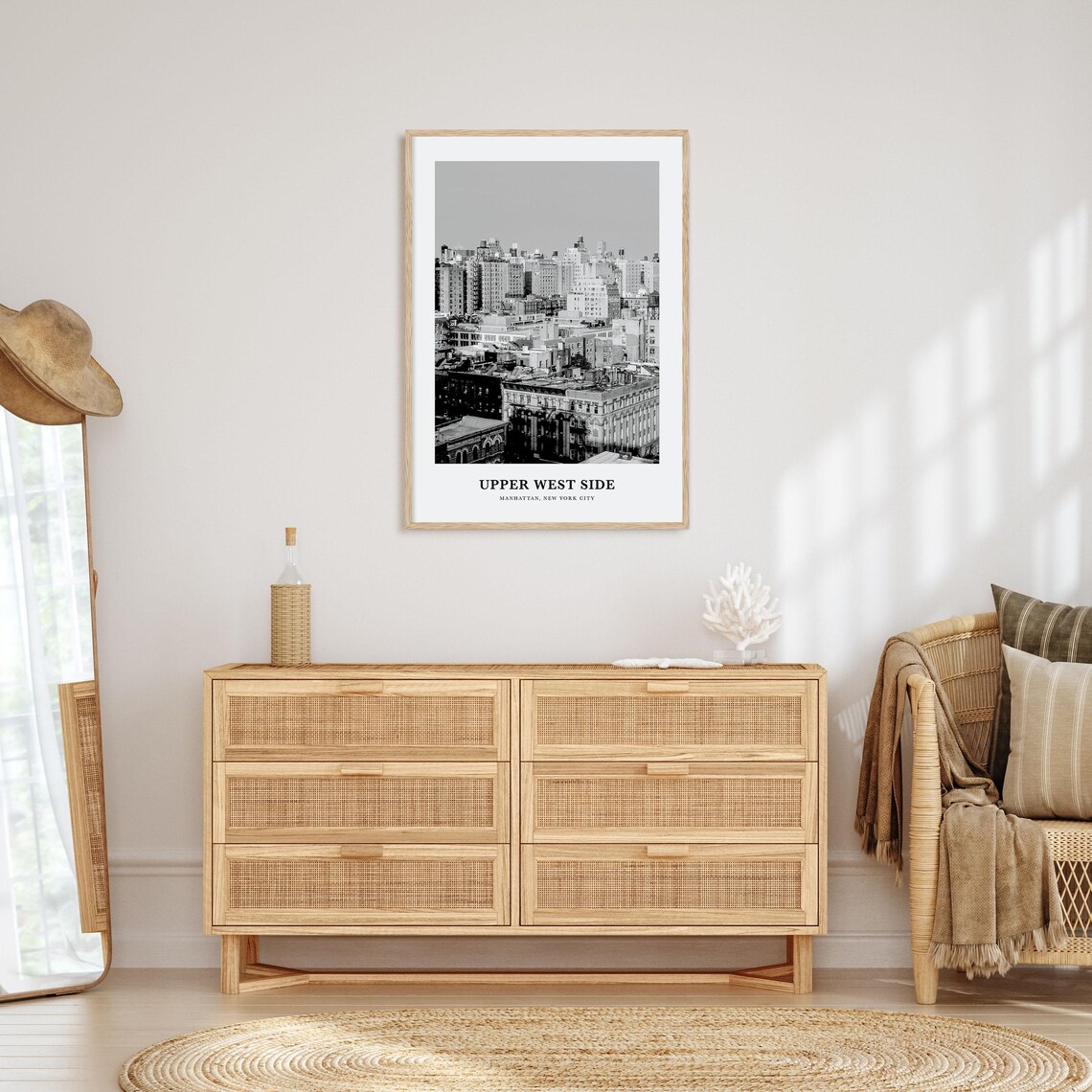 Upper West Side Manhattan Skyline Black and White Photo Poster - Image 3