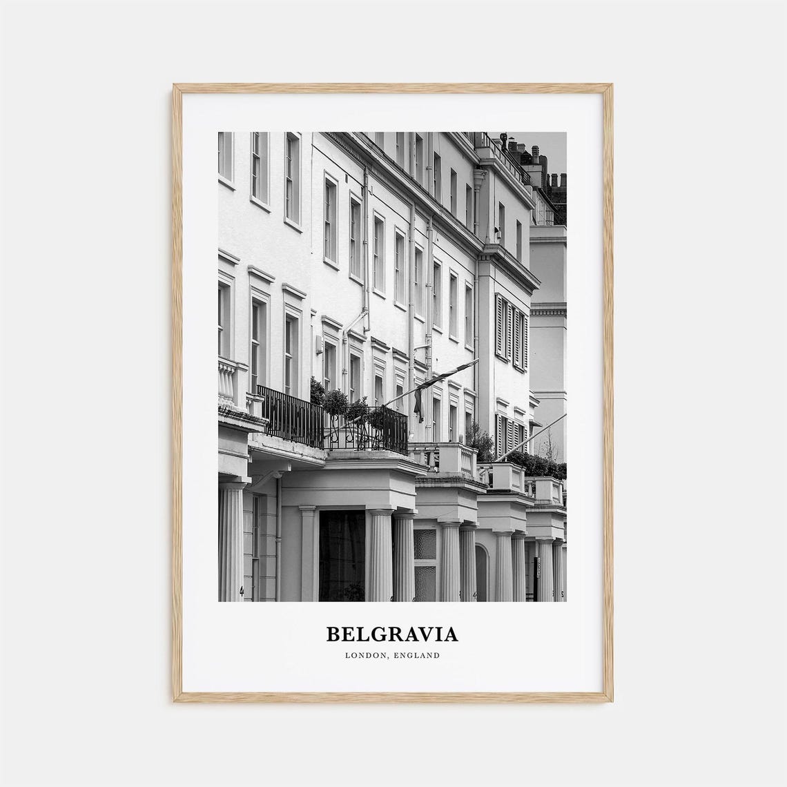Belgravia London Elegant White Regency Townhouses Architecture Poster