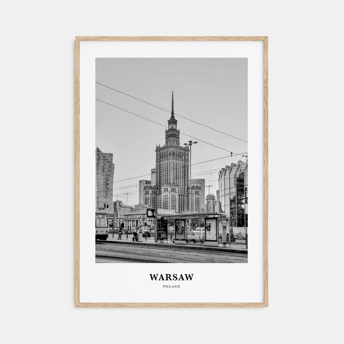 Warsaw Poland Palace Of Culture Street View Cityscape Poster