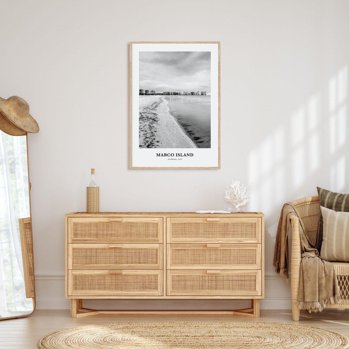Marco Island Florida Sandy Beach Calm Water Skyline Photo Poster - Image 3