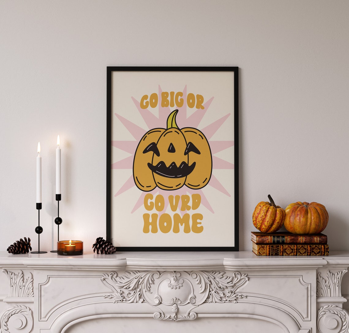 Pumpkin Halloween Wall Art Cute Pumpkin Halloween Print Spooky Print Halloween Party Decor Fall Home Decor Halloween Poster