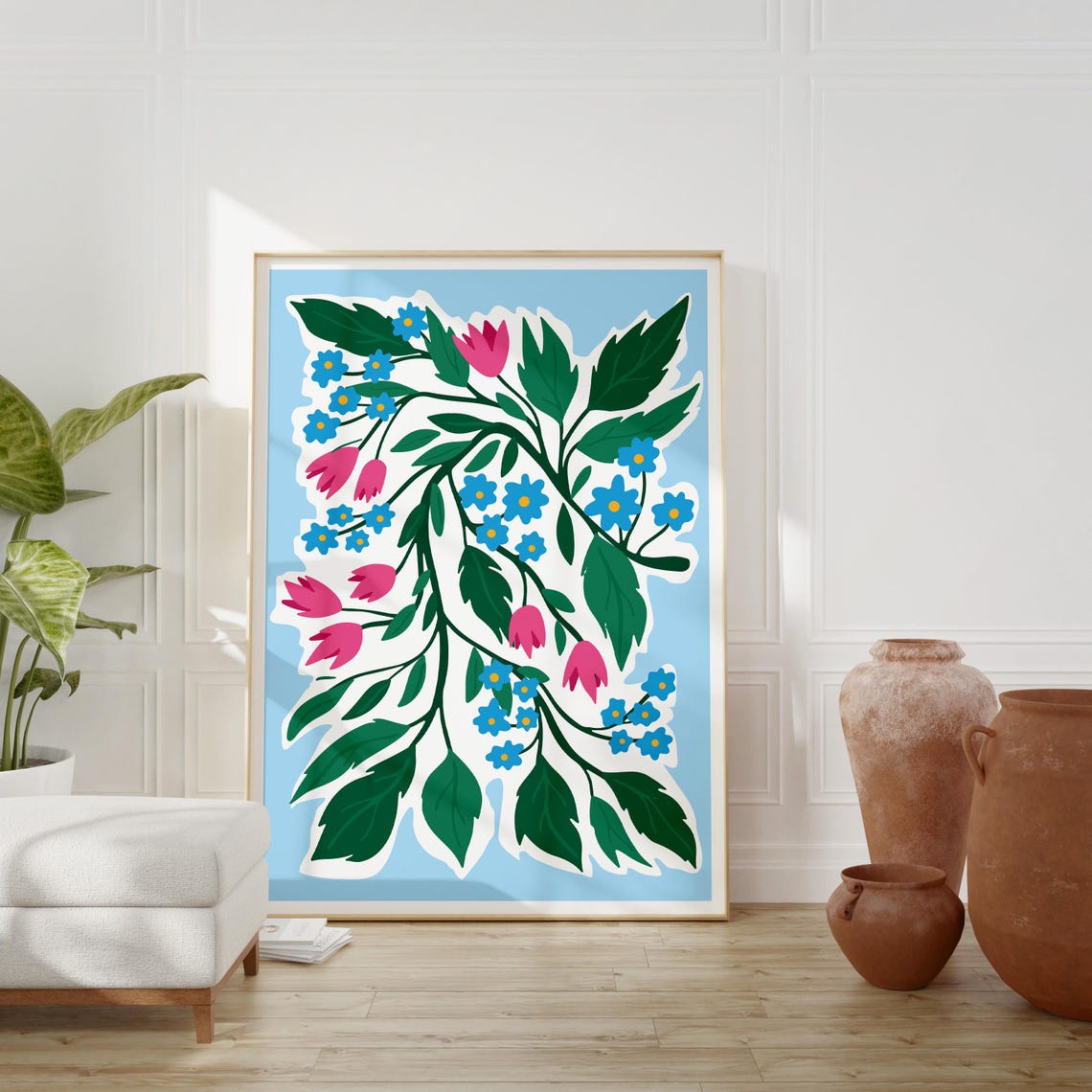 Spring Floral Botanical Boho Art Print