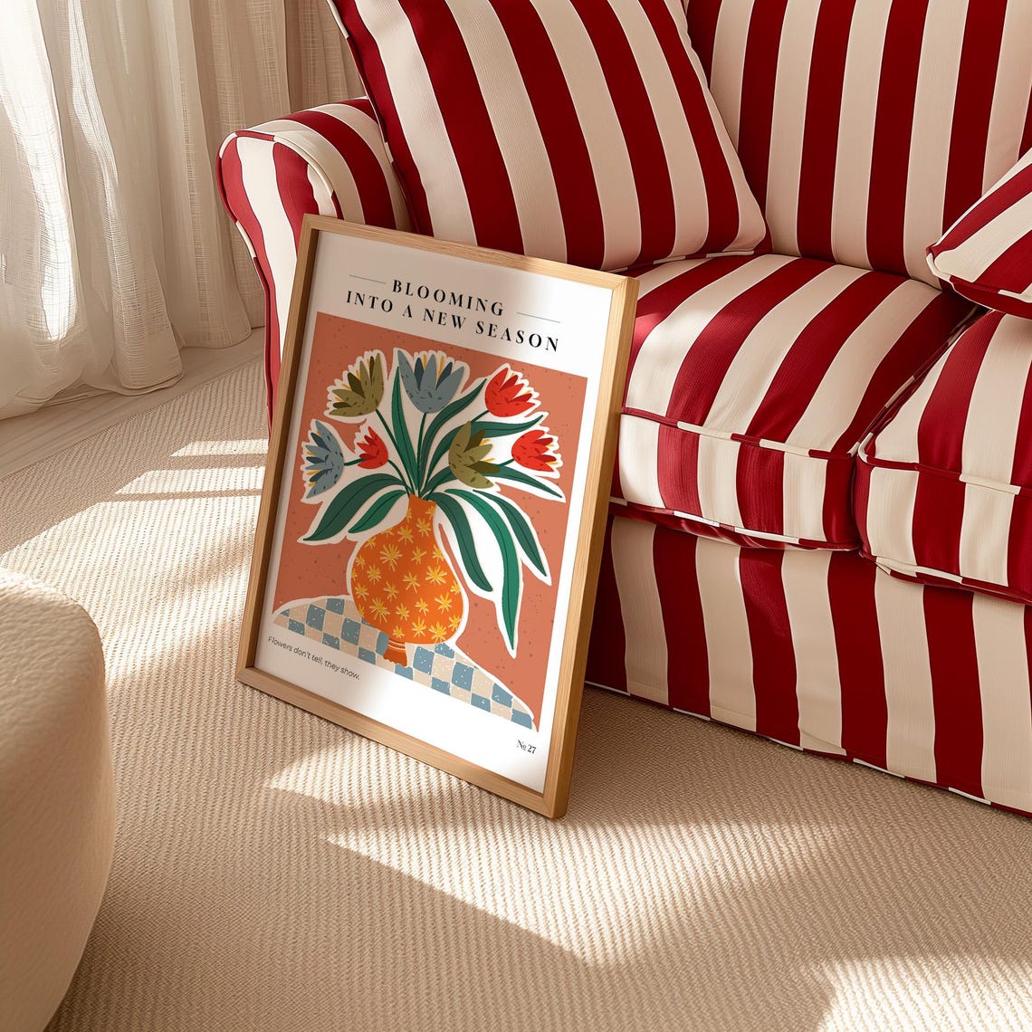 Blooming Into A New Season Tulips Orange Vase Gallery Floral Poster - Image 4