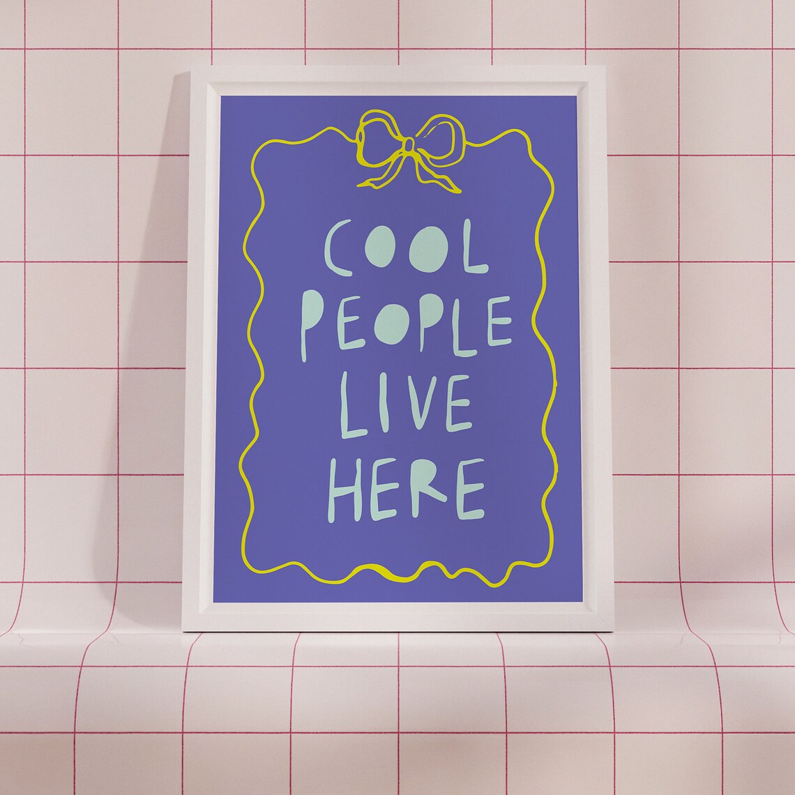 Cool People Live Here Poster Motivational Quotes Typographyprint Colorful Wall Art Maximalist