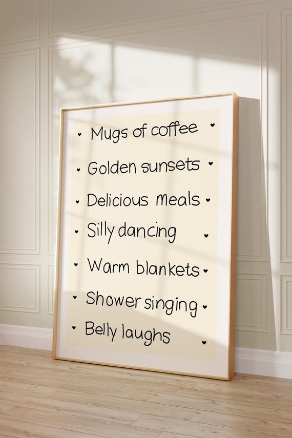Motivational Trendy Wall Art Print Uplifting Positive Quote Poster Love Life Gratitude Hand Drawn Inspiring Living Room Gift