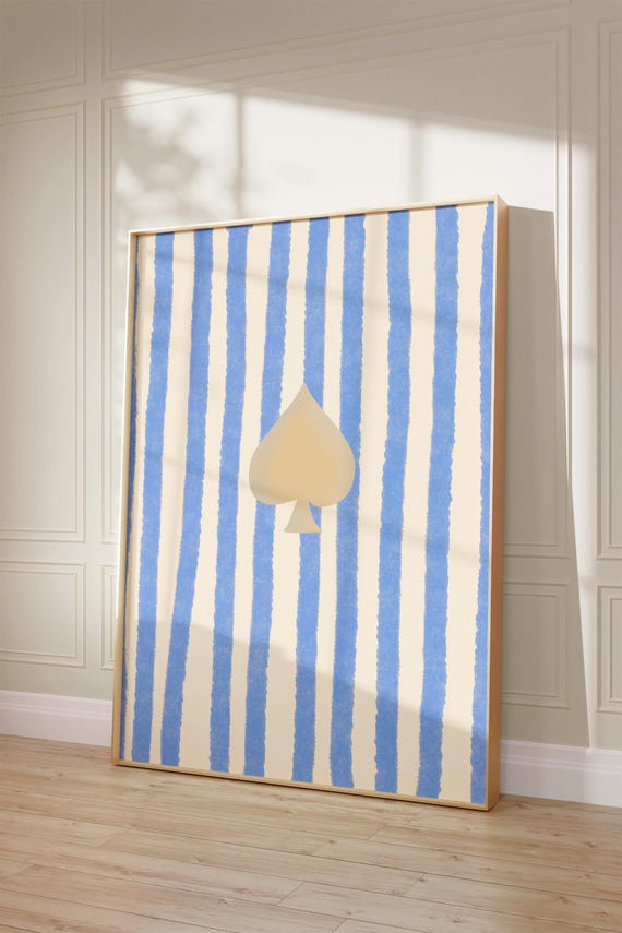 Trendy Wall Art Bar Cart Ace Of Spades Modern Stripes Poster Apartment Print Dorm Preppy Kitchen Bathroom Decor