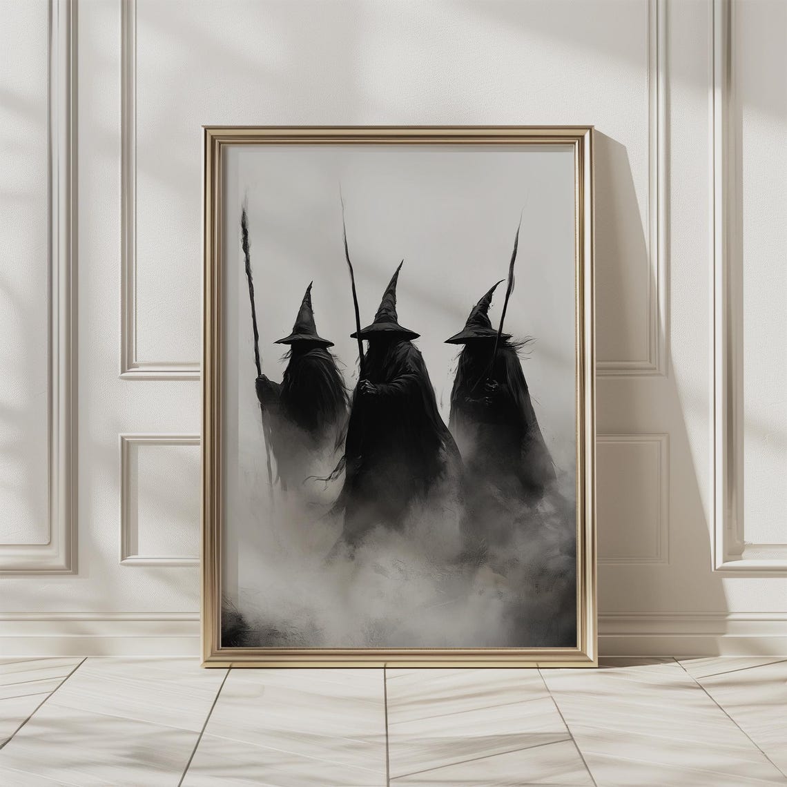 Three Witches Halloween Wall Art Decor Witchy Prints Vintage Witch