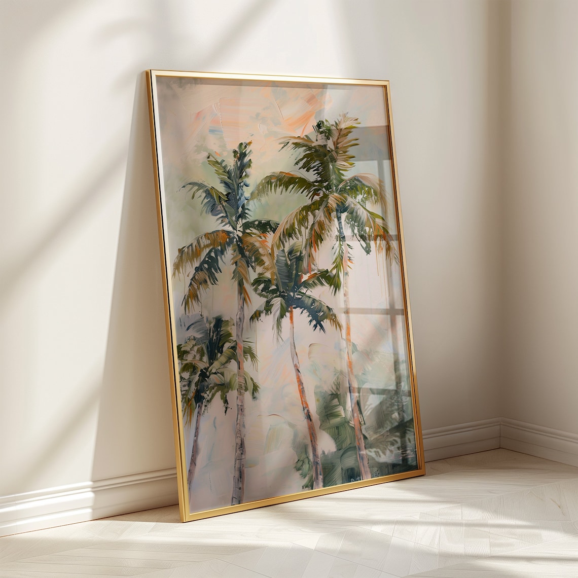 Tropical Palm Trees Coastal Boho Art Print