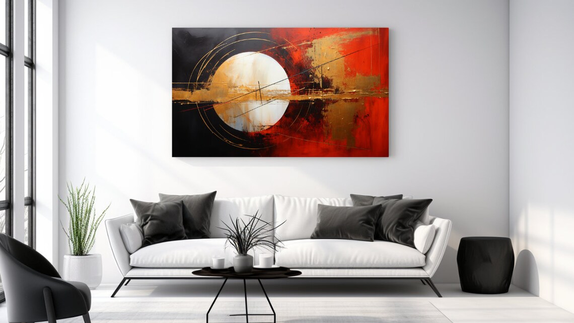 Red Abstraction Luxury Design Art Print, Home Decor